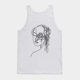 Female Line Art Tank Top